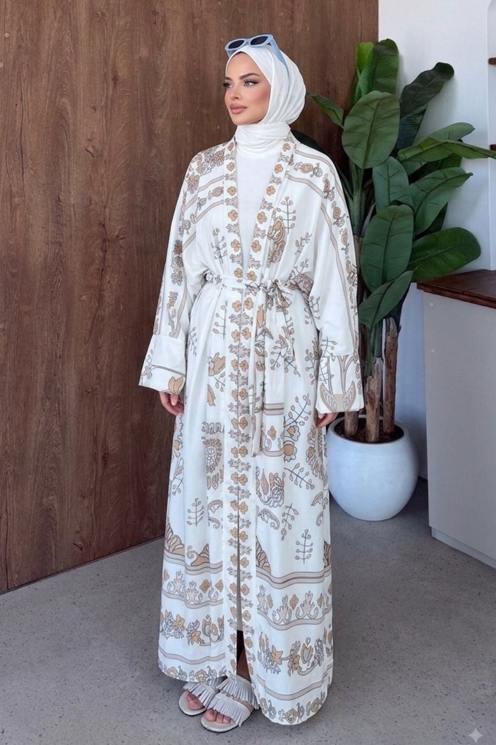 Bohem Esintili Kimono Hardal 10078 