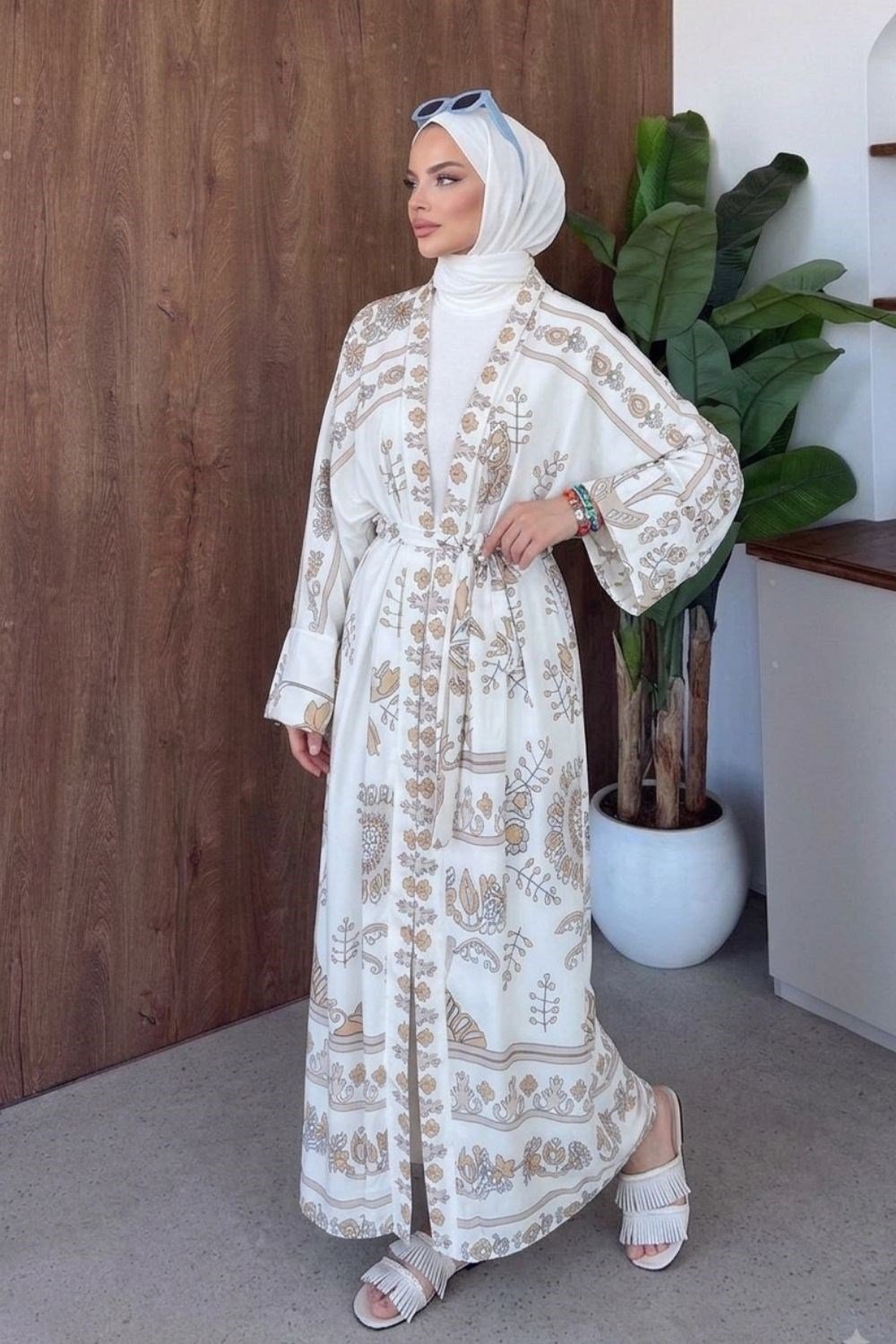 Bohem Esintili Kimono Hardal 10078 