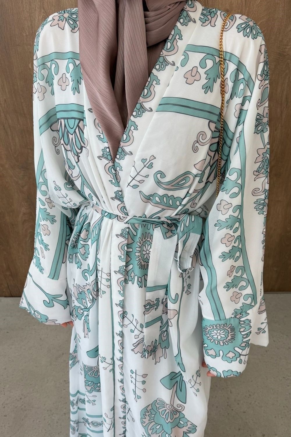 Bohem Esintili Kimono Mint 10078 