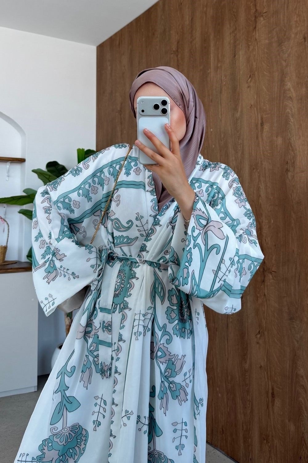Bohem Esintili Kimono Mint 10078 