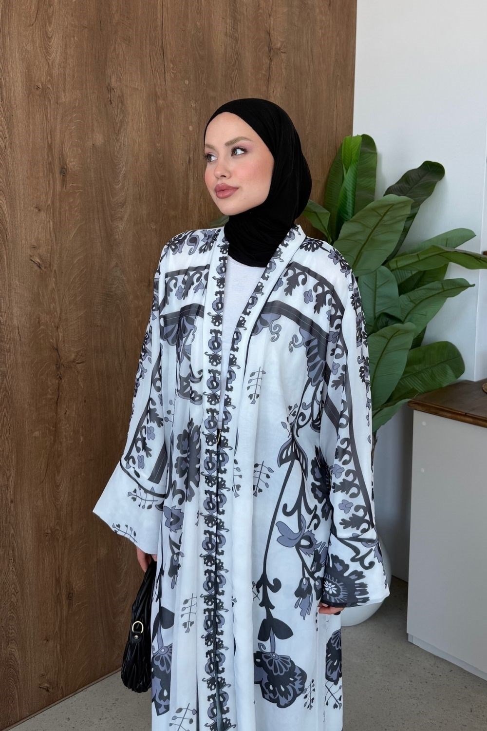 Bohem Esintili Kimono Siyah 10078 