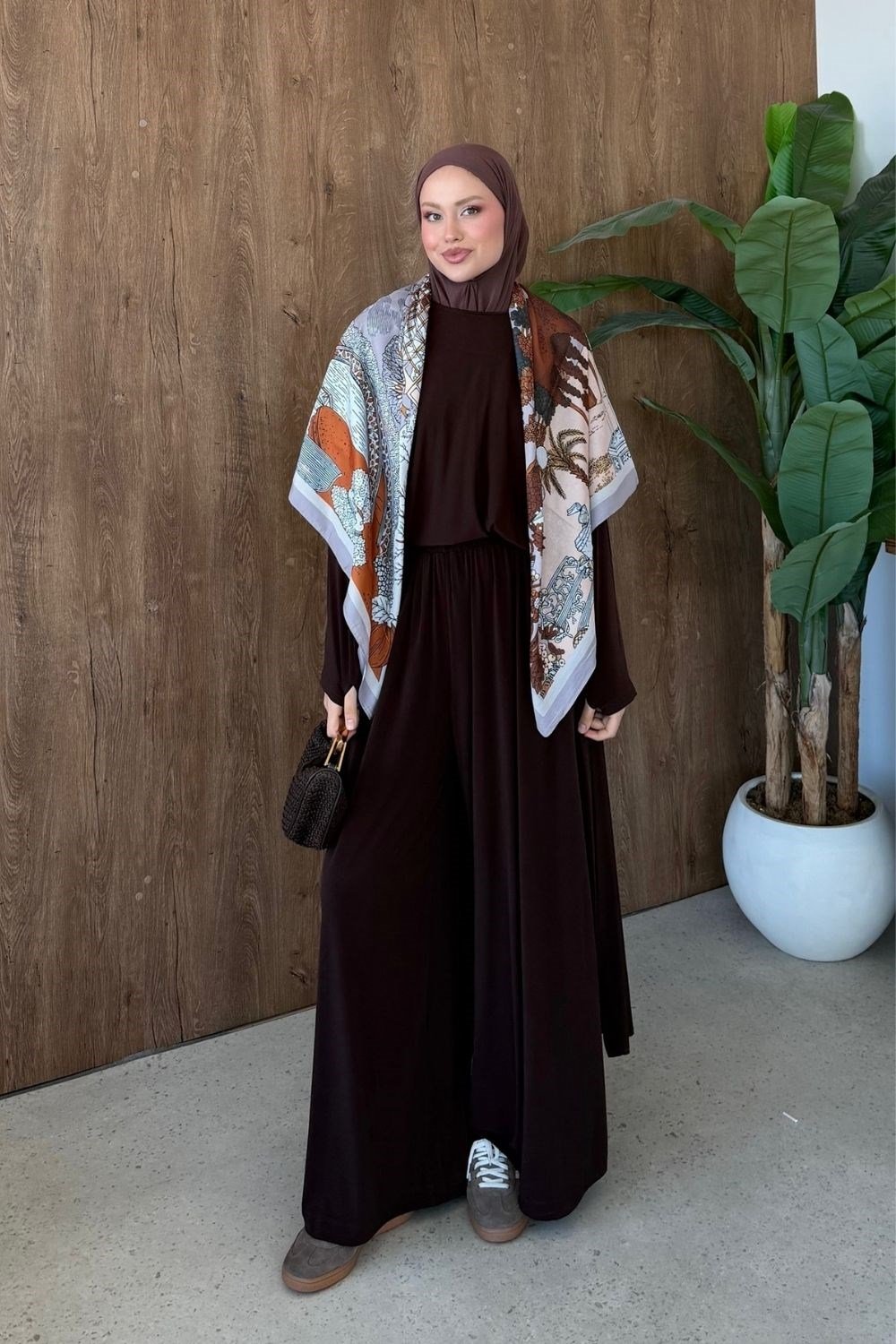 Yasmine Sandy Takım Kahverengi 10079 