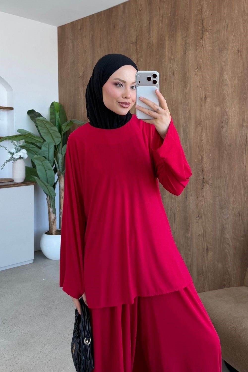 Yasmine Sandy Takım Kırmızı 10079 