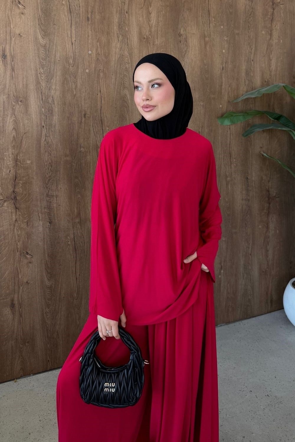 Yasmine Sandy Takım Kırmızı 10079 