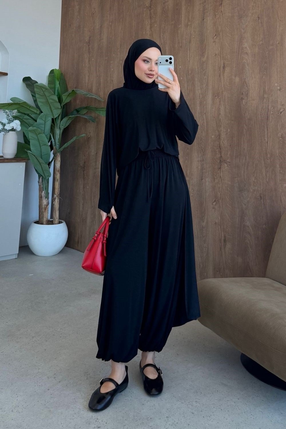 Yasmine Sandy Takım Siyah 10079 
