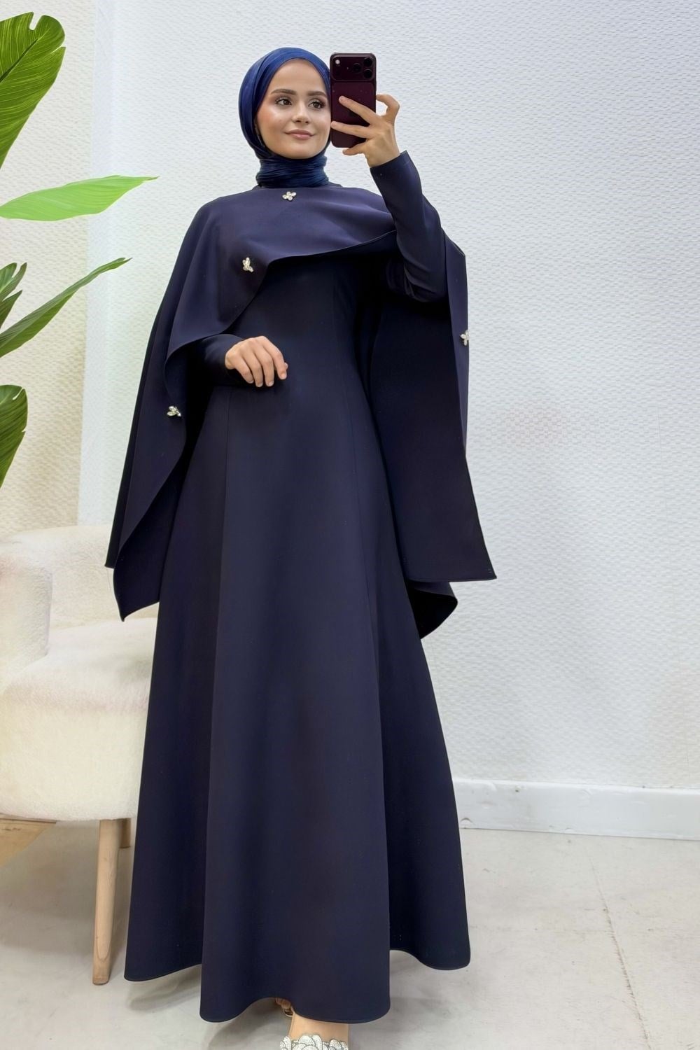 Şehnaz Şallı Abiye Lacivert 10085 