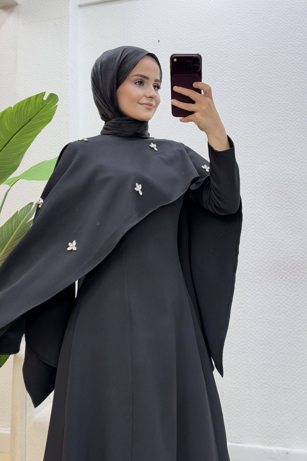 Şehnaz Şallı Abiye Siyah 10085 