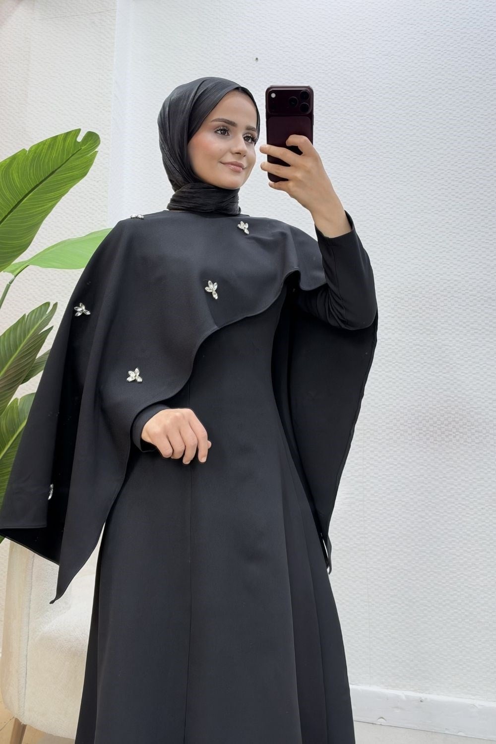 Şehnaz Şallı Abiye Siyah 10085 