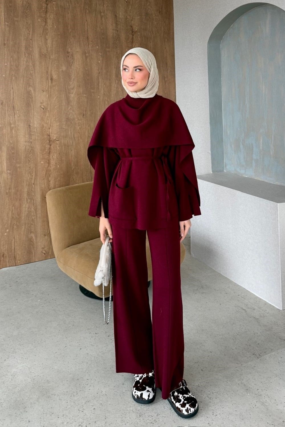 Lidya Cepli Takım Bordo 10086 