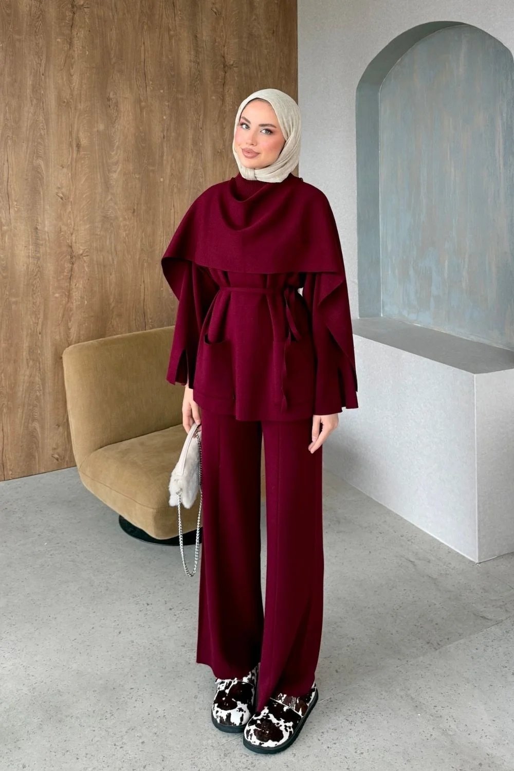Lidya Cepli Takım Bordo 10086 