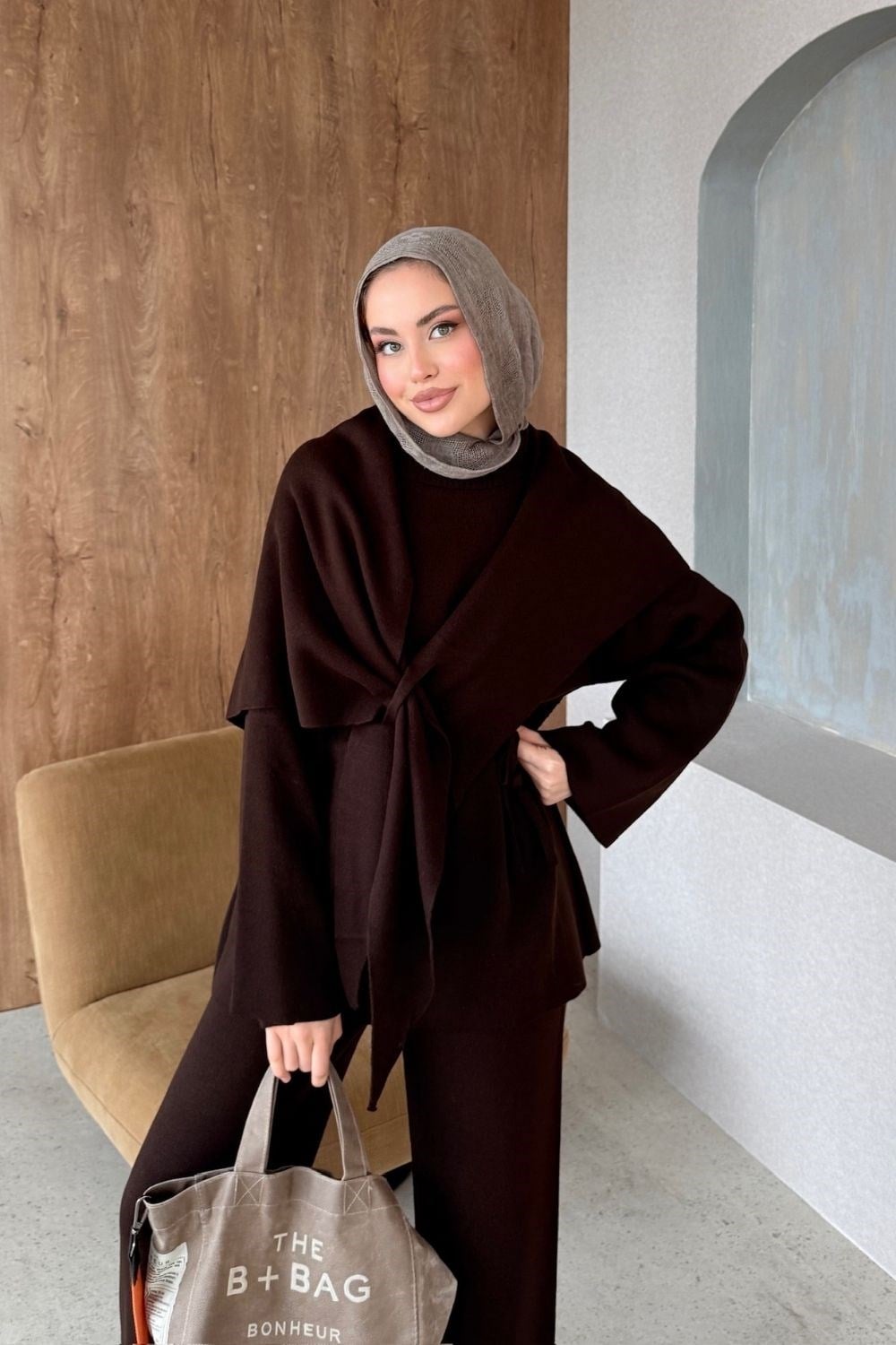 Karmen Triko Takım Kahverengi 10088 