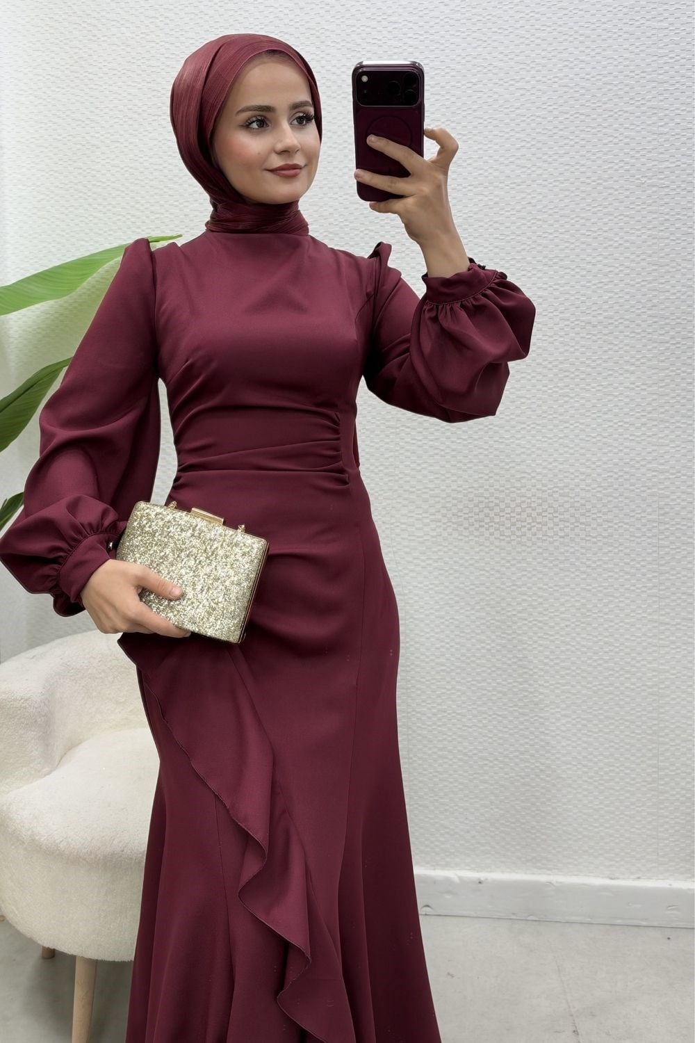 Nadide Abiye Bordo 10090 