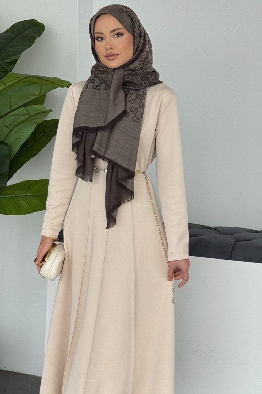 Eline Dalgıç Elbise Bej 10101 