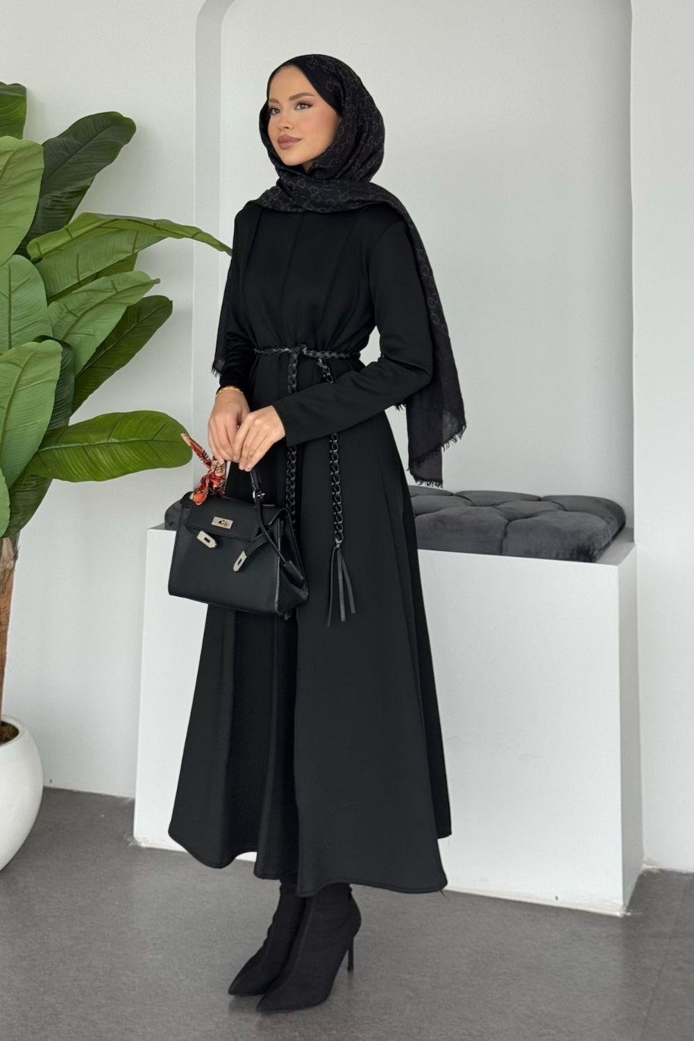 Eline Dalgıç Elbise Siyah 10101 