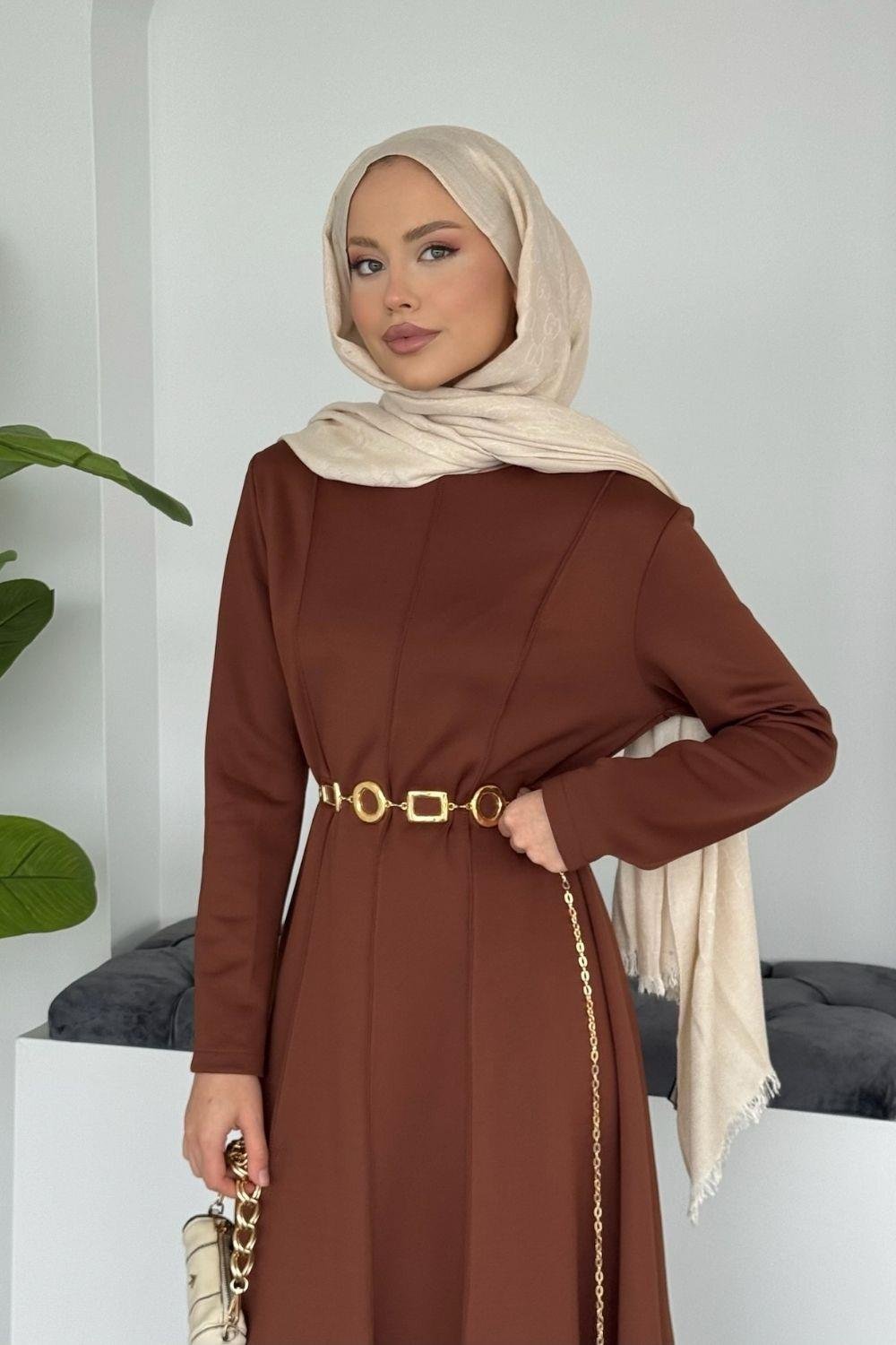 Eline Dalgıç Elbise Taba 10101 