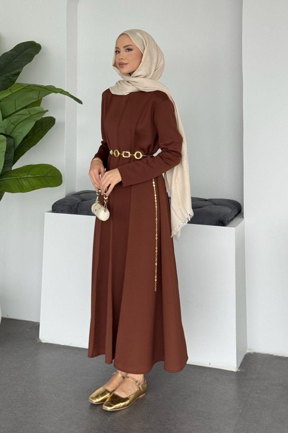 Eline Dalgıç Elbise Taba 10101 