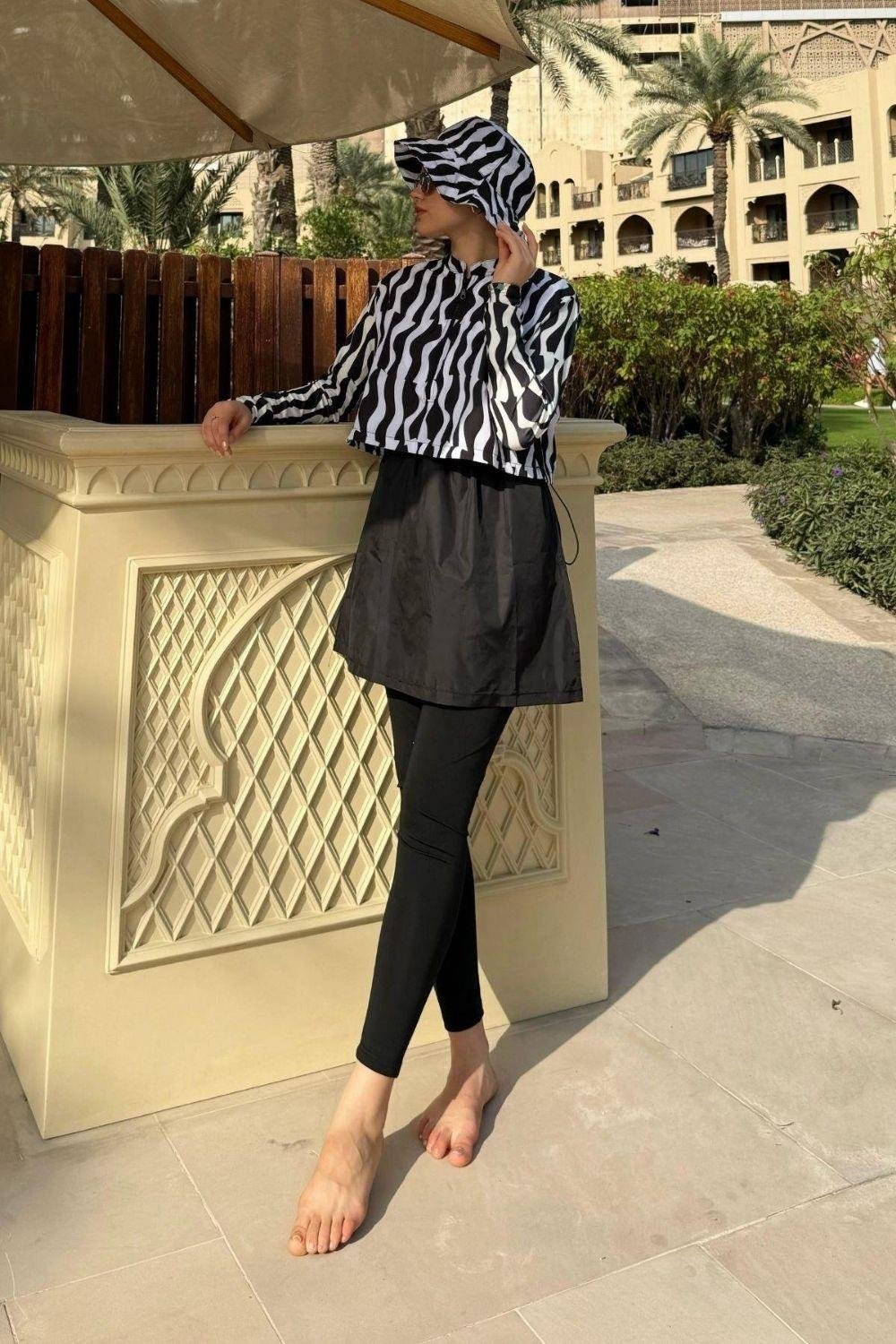 Croplu Haşema Takım Siyah 10123 