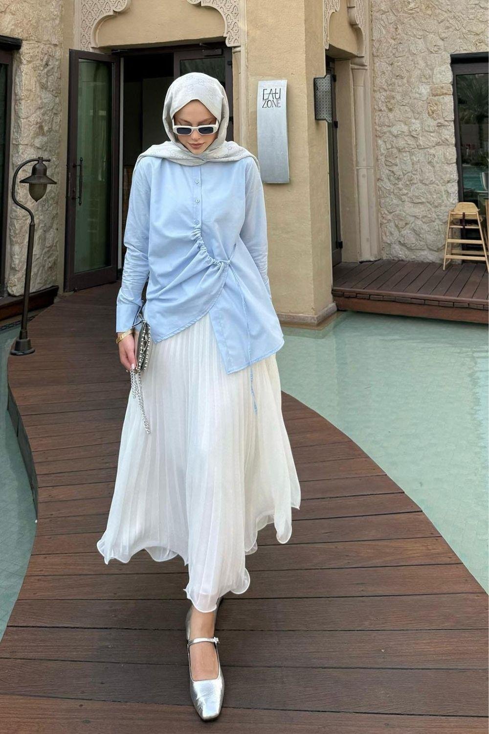 Yüsra Gömlek Bebe Mavisi 10133 