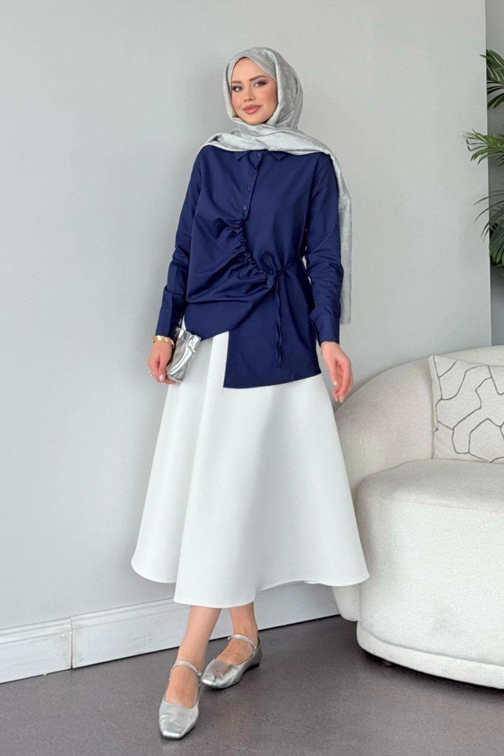 Yüsra Gömlek Lacivert 10133 