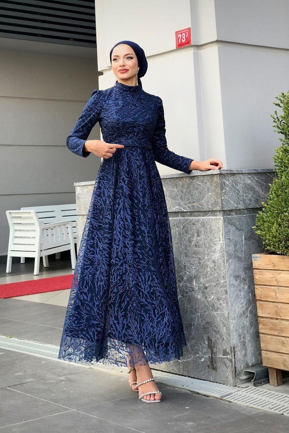 Anatolya Simli Abiye Lacivert 10750 