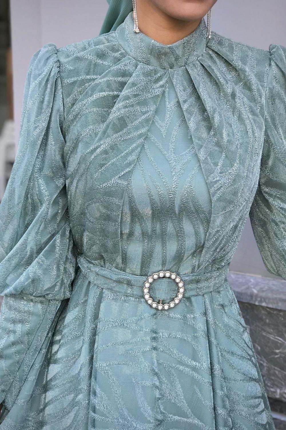 Lisa Simli Abiye Mint 1078 