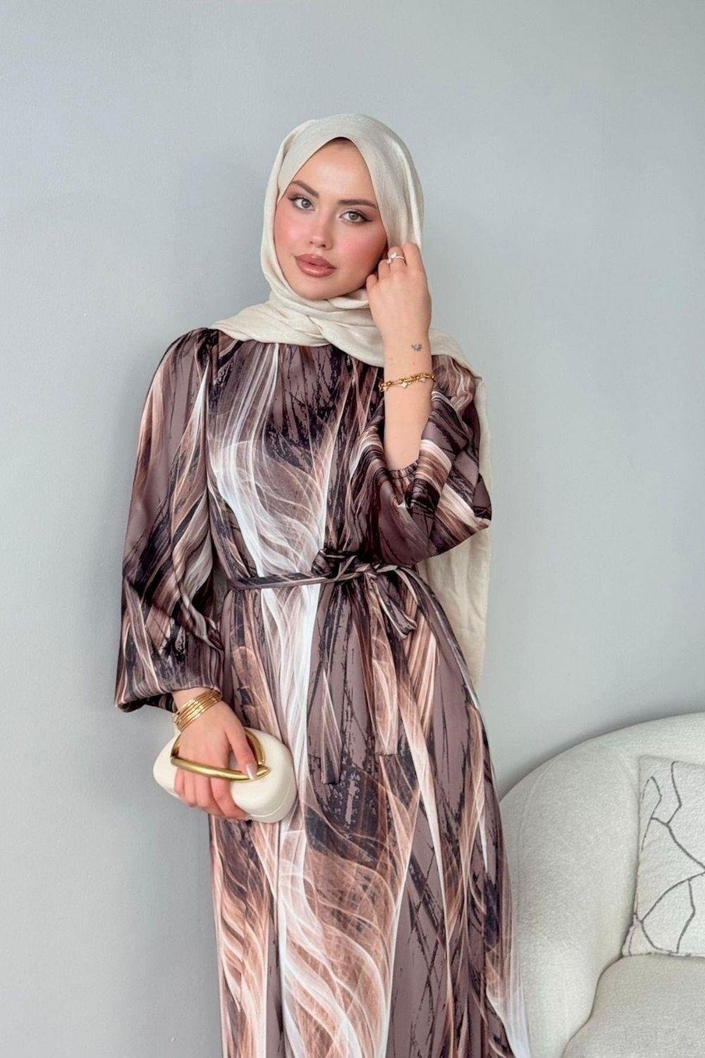 Gamzem Elbise Kahverengi 1145 