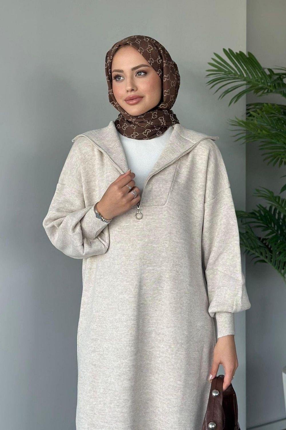 Nergis Triko Elbise Ekru 129999 