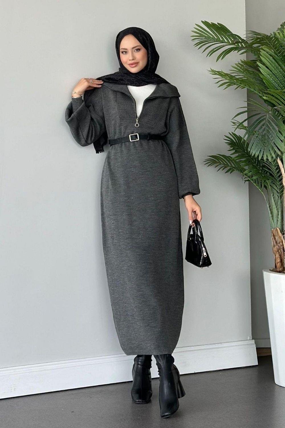 Nergis Triko Elbise Gri 129999 