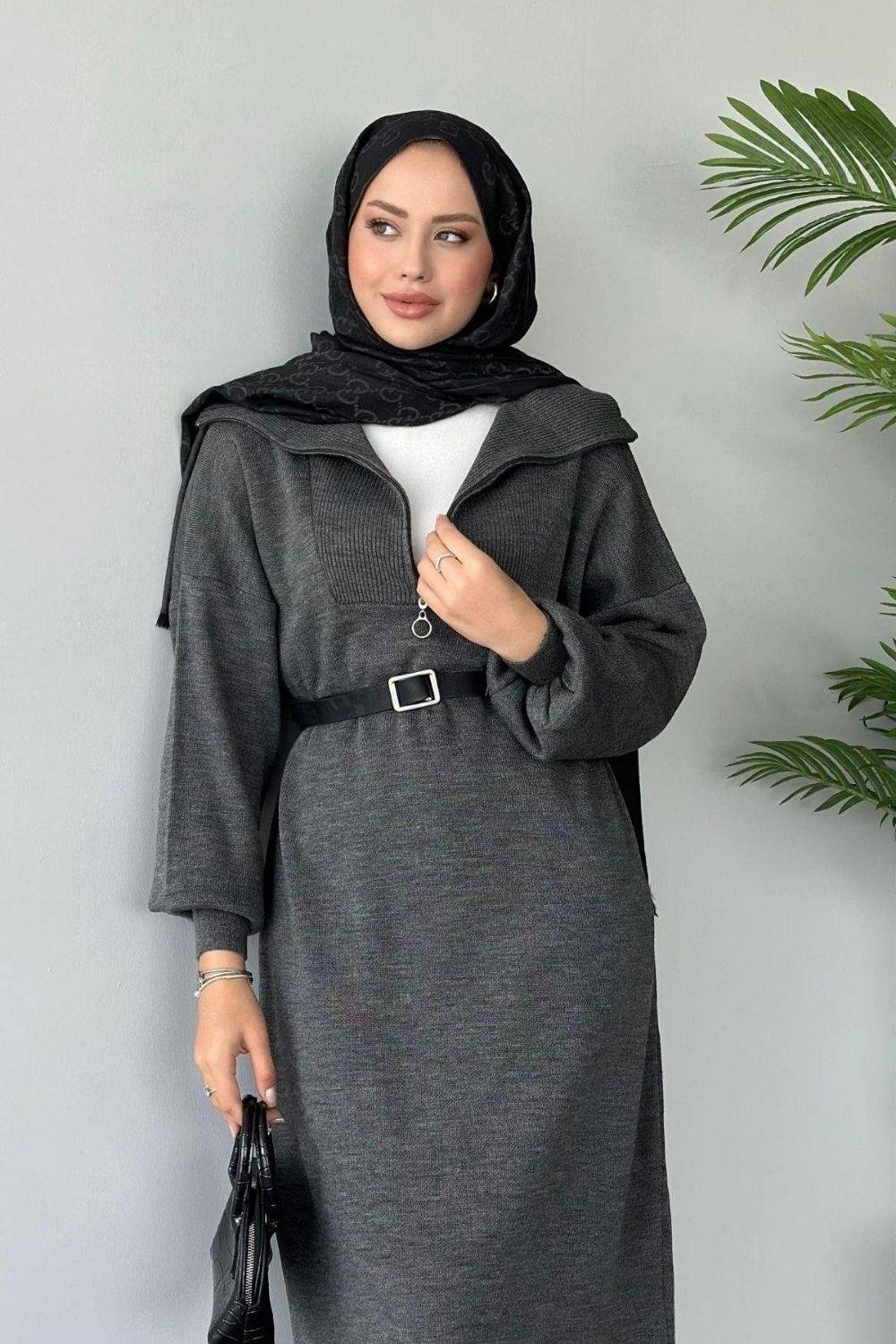 Nergis Triko Elbise Gri 129999 