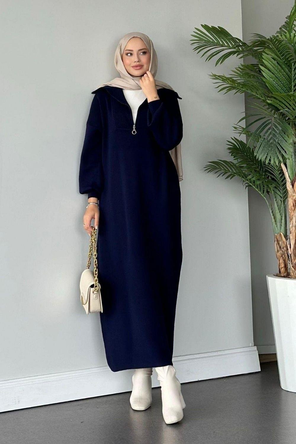 Nergis Triko Elbise Lacivert 129999 