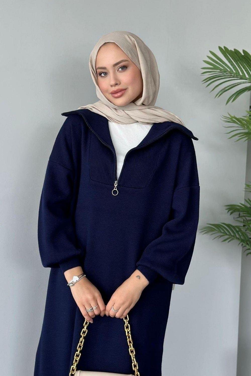 Nergis Triko Elbise Lacivert 129999 