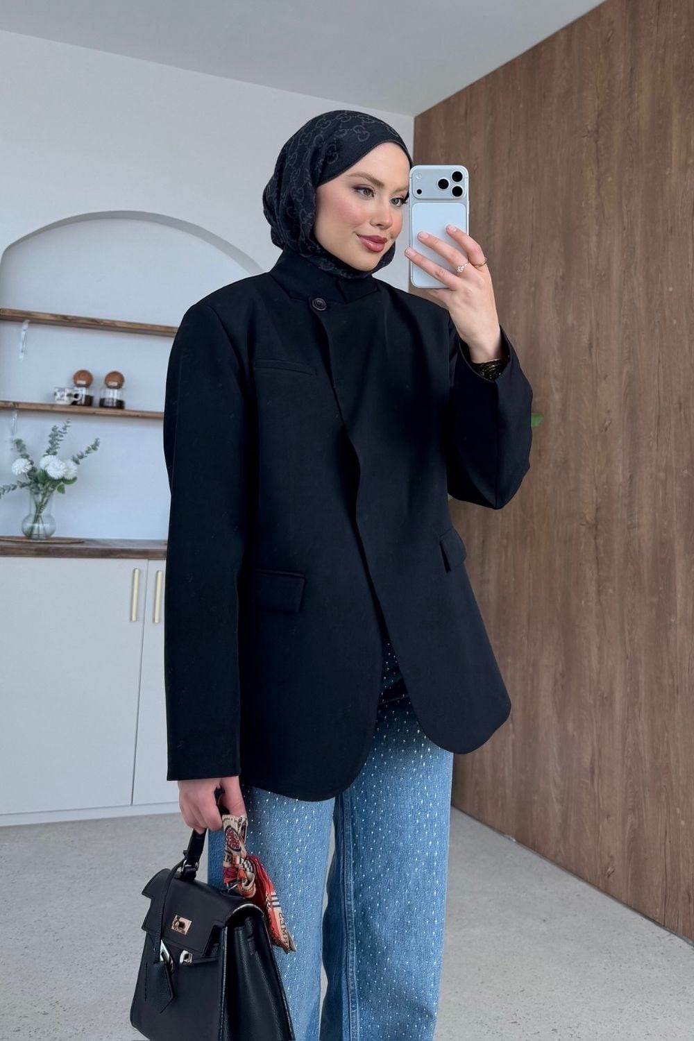 Diva Tek Düğmeli Ceket Siyah 1309 