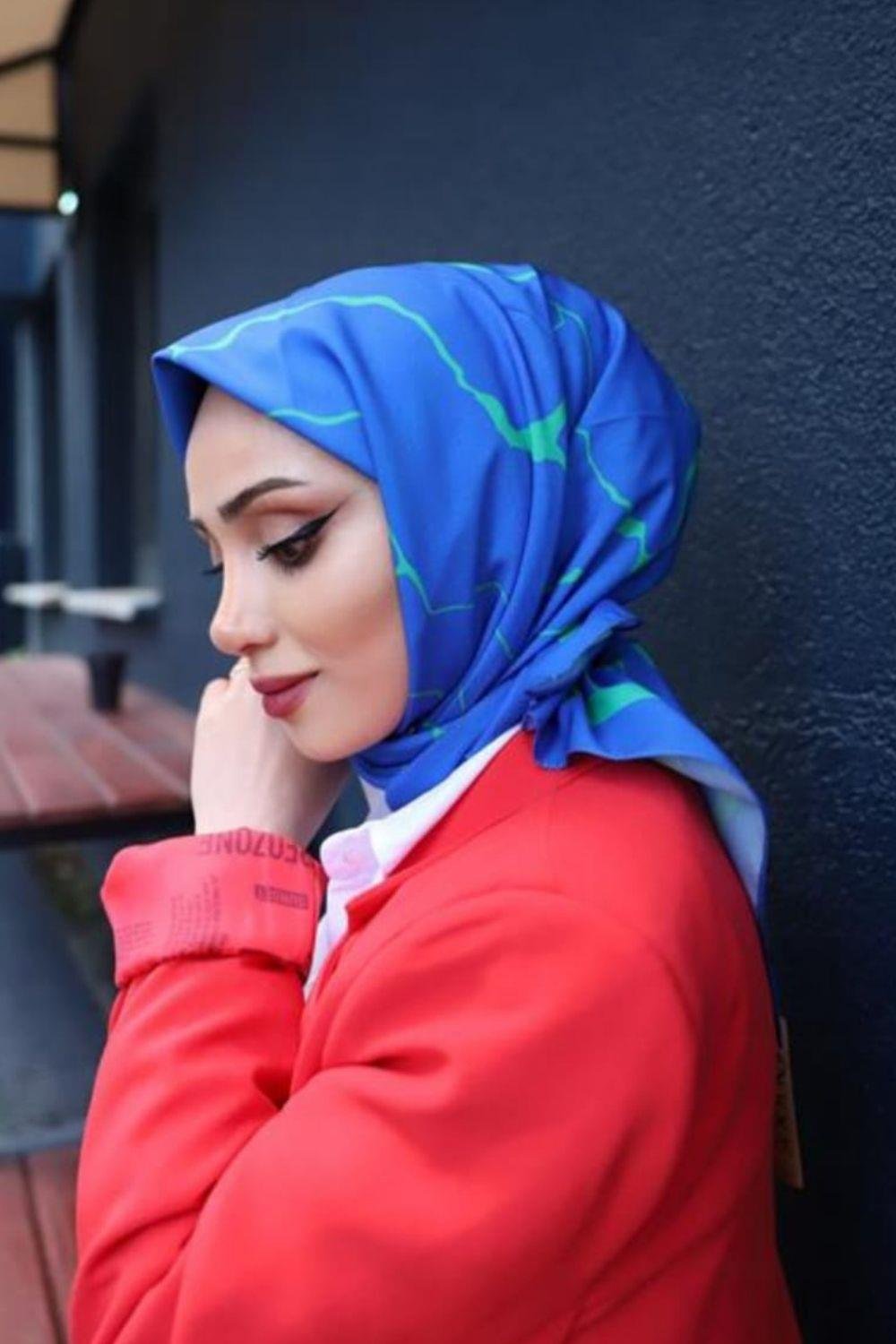 Mermer Desenli EŞARP Saks 1355 