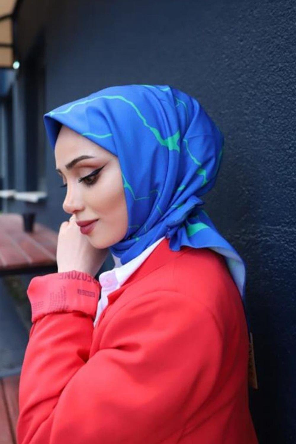 Mermer Desenli EŞARP Saks 1355 