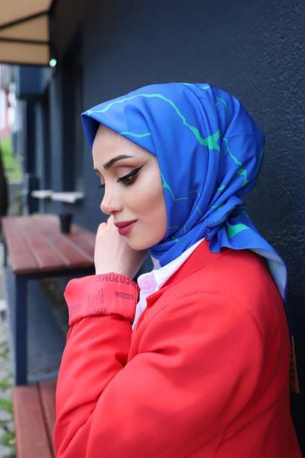 Mermer Desenli EŞARP Saks 1355 