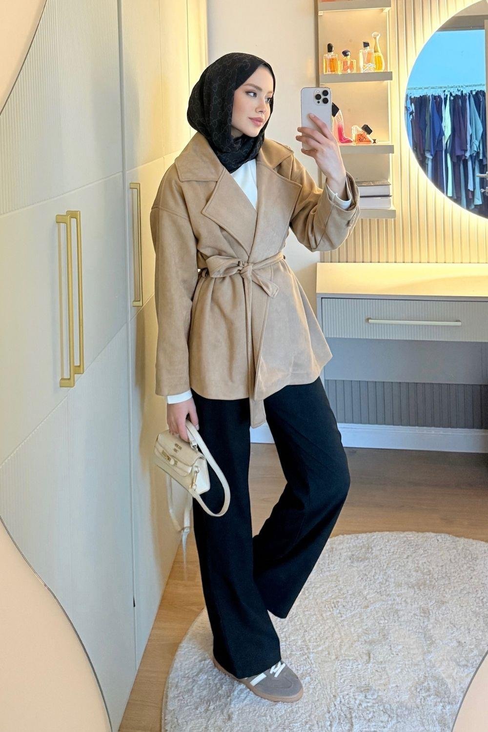 Daisy Süet Ceket Camel 1360 
