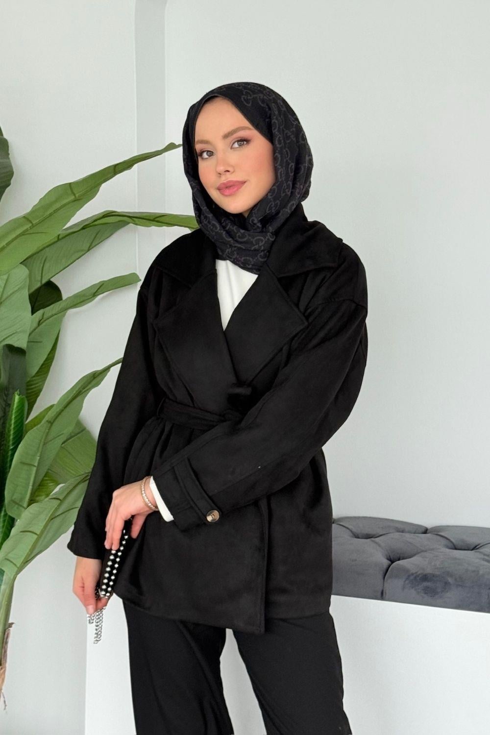 Daisy Süet Ceket Siyah 1360 