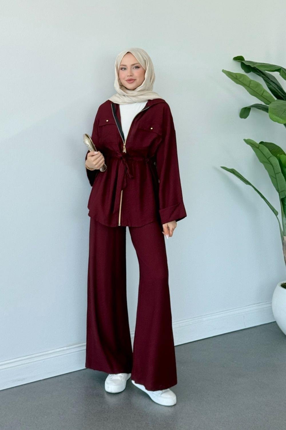 Little Pantolon Takım Bordo 1401 