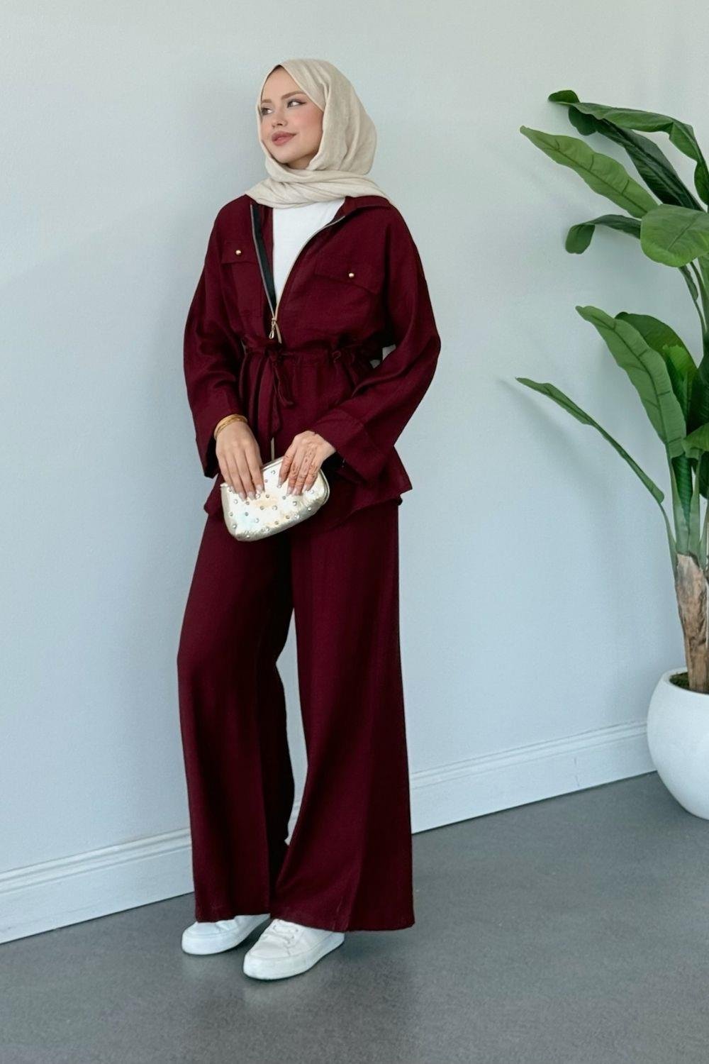 Little Pantolon Takım Bordo 1401 