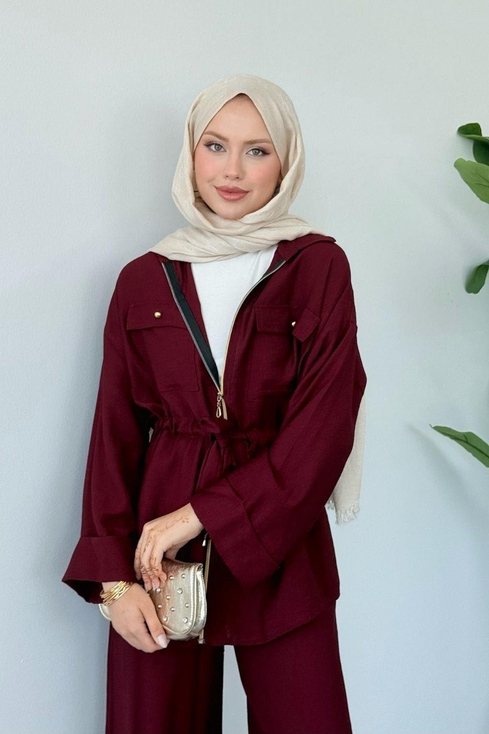 Little Pantolon Takım Bordo 1401 