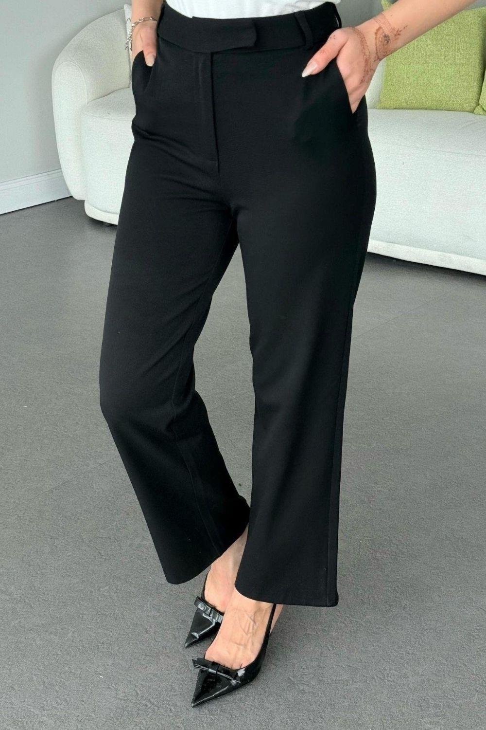 Krep Klasik Pantolon Siyah 1566 