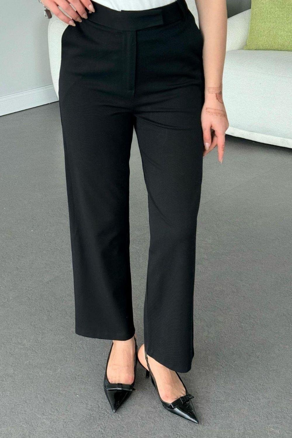 Krep Klasik Pantolon Siyah 1566 