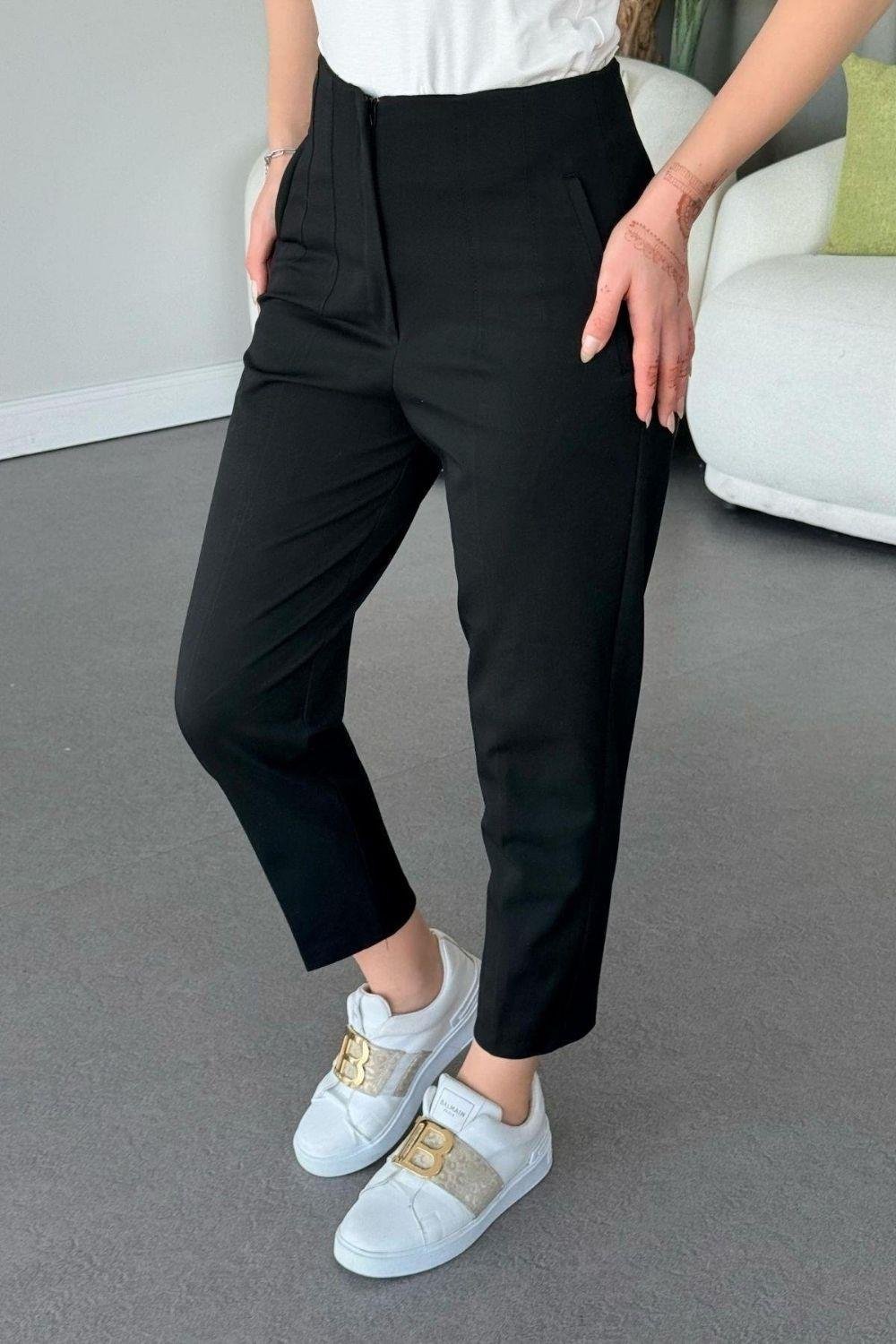 Havuç Krep Pantolon Siyah 1567 