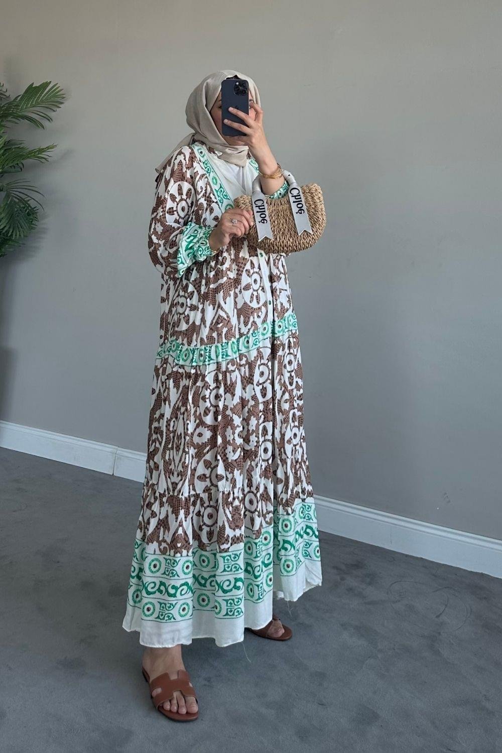 Valor Viskon Elbise Kahverengi 1606 