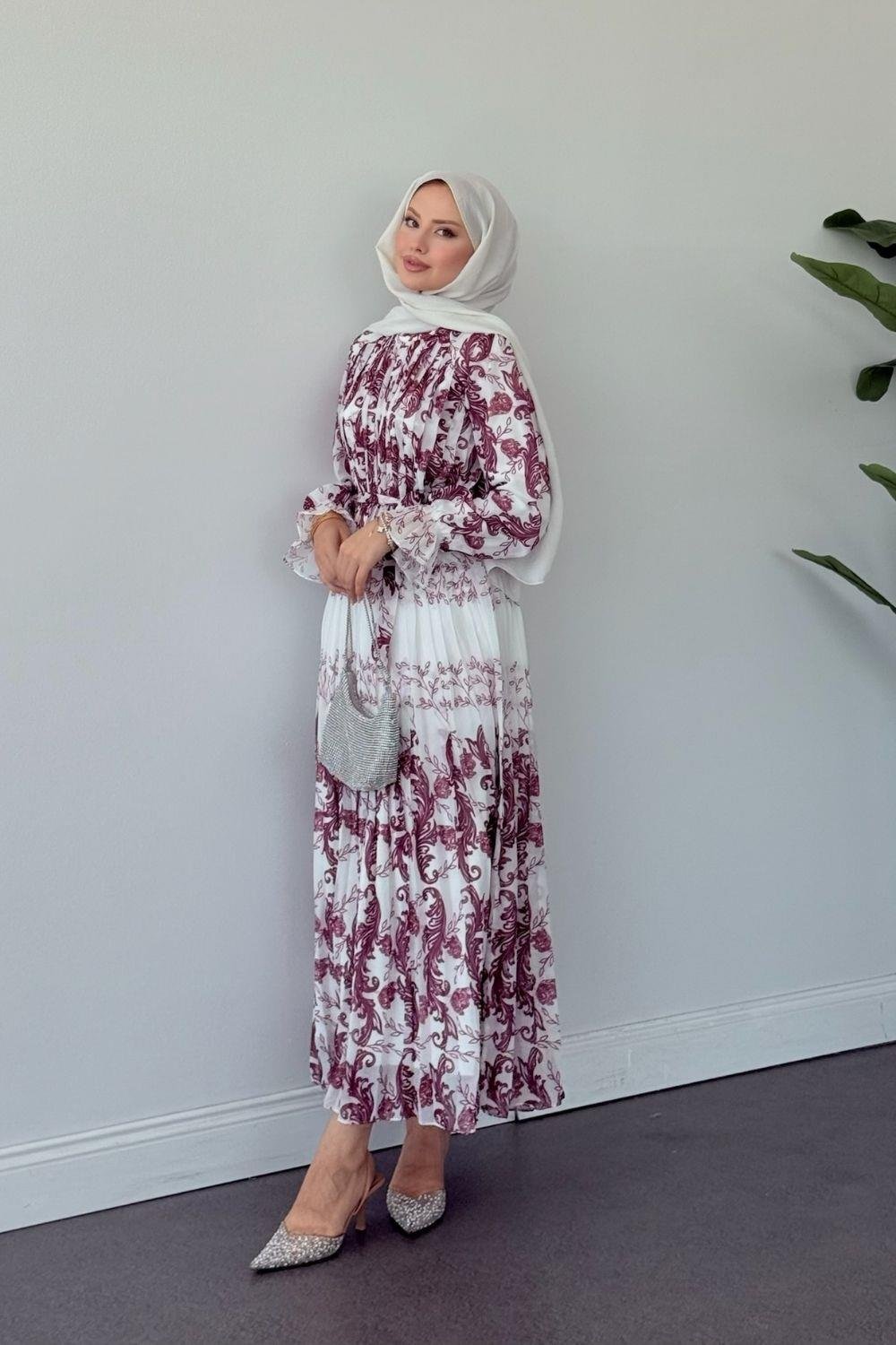 Leona Şifon Elbise Bordo 200500 