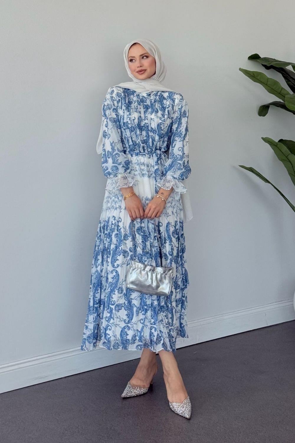 Leona Şifon Elbise Mavi 200500 