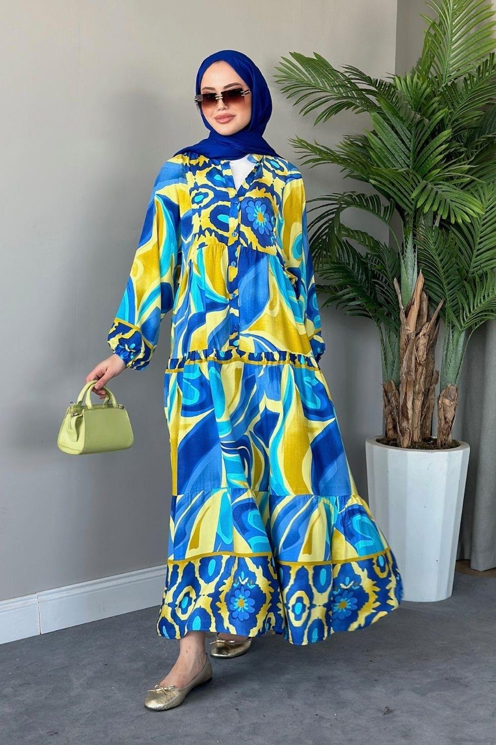 Pamuk Viskon Elbise Sarı 2011 