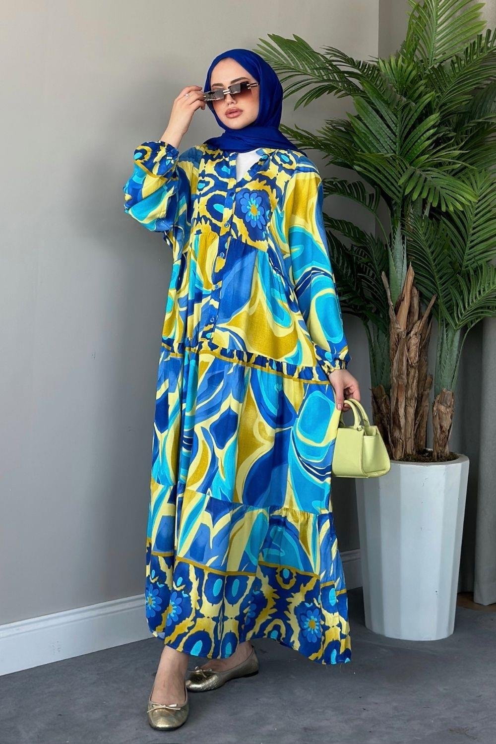 Pamuk Viskon Elbise Sarı 2011 