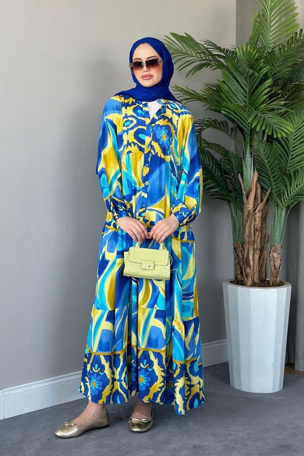 Pamuk Viskon Elbise Sarı 2011 