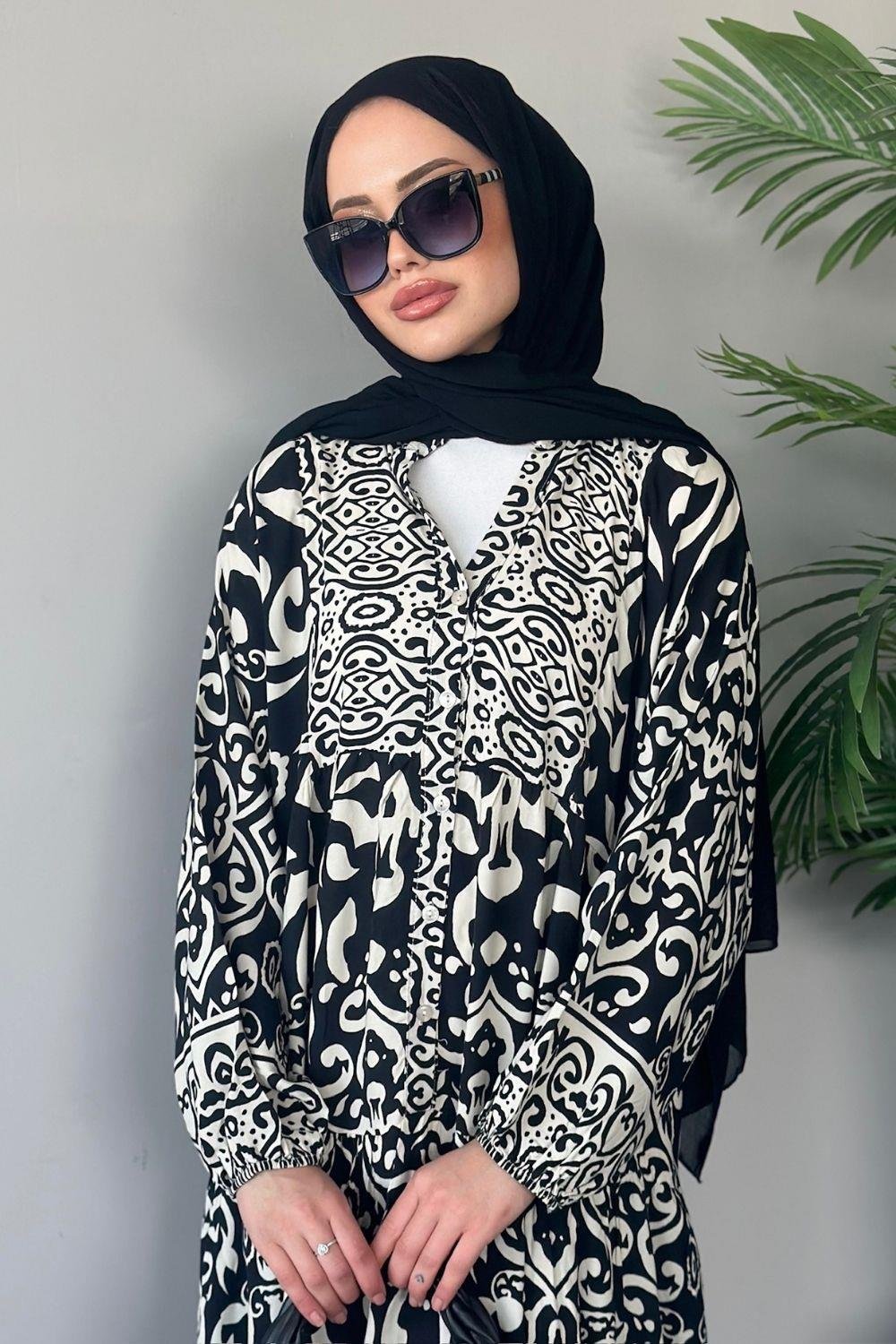 Pamuk Viskon Elbise Siyah 2011 